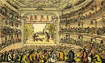 "Dr. Syntax a Covent Garden Színházban" alkotó: Thomas Rowlandson
