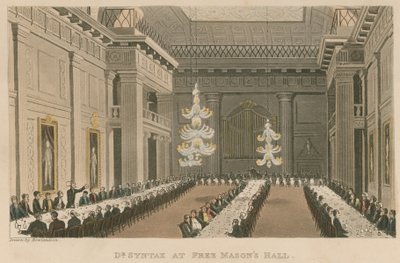 Dr. Syntax a Szabadkőműves Hallban alkotó: Thomas Rowlandson