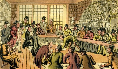 "Dr. Syntax egy aukción" alkotó: Thomas Rowlandson