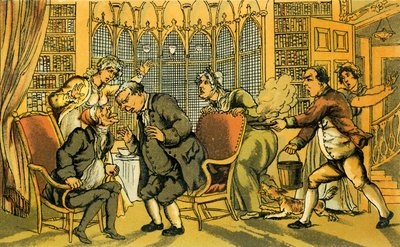 "Dr. Syntax veszélyben" alkotó: Thomas Rowlandson