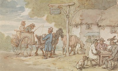 Dr. Syntax a Halfway House előtt alkotó: Thomas Rowlandson