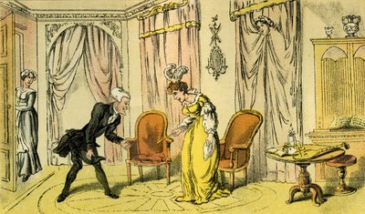 "Dr. Szintaxist a szobalány kapta az úrnő helyett" alkotó: Thomas Rowlandson