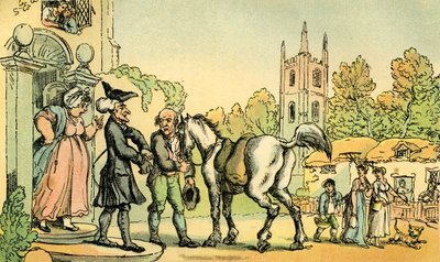 "Dr. Syntax körútjára indul a tavakhoz" alkotó: Thomas Rowlandson