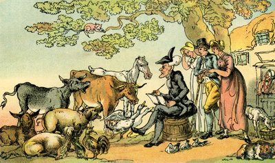 "Dr. szintaxis vázlat a természet után" alkotó: Thomas Rowlandson
