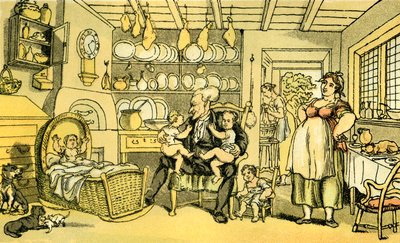 "Dr. Syntax nővér lett" alkotó: Thomas Rowlandson