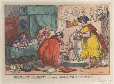 Dram-a-tic Demireps a reggeli próbájukon, 1810. szeptember 30., 1810. szeptember 30. alkotó: Thomas Rowlandson