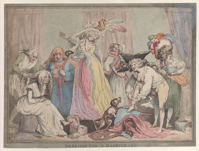 Álarcos öltözködés, 1790. április 1., 1790. április 1. alkotó: Thomas Rowlandson