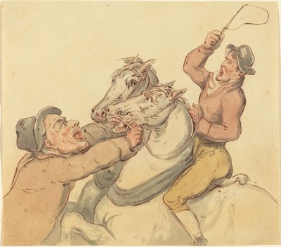 Droverek egy pár nevelő lóval alkotó: Thomas Rowlandson