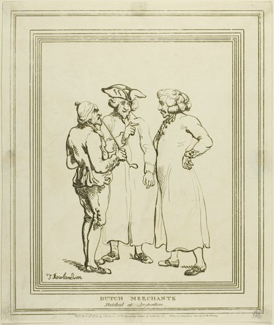Holland kereskedők vázlatosan Amszterdamban alkotó: Thomas Rowlandson