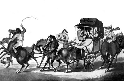 Angol utazás, avagy az első szakasz Doverből, 1785. alkotó: Thomas Rowlandson