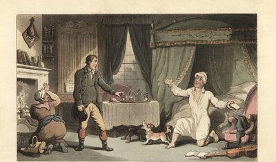 Angol úriember levelet kap a családjától alkotó: Thomas Rowlandson