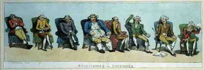"Englishmen in November", kocsma. szerző: S.W. Fores alkotó: Thomas Rowlandson