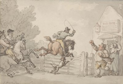 Az útdíj elkerülése, 1805–1810 körül (grafit, toll, tinta és w/c papíron) alkotó: Thomas Rowlandson