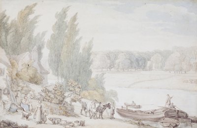 Tanya a folyó partján alkotó: Thomas Rowlandson