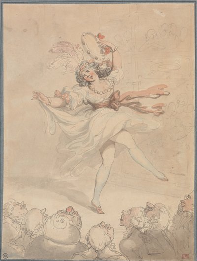 Tamburint tartó táncosnő alkotó: Thomas Rowlandson