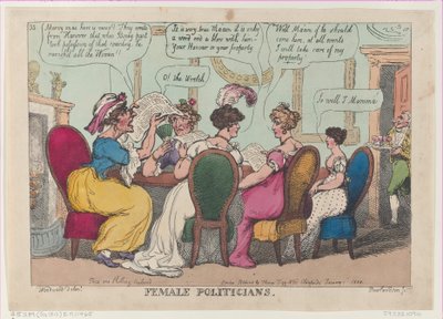Női politikusok, 1808. január 1., 1808. január 1. alkotó: Thomas Rowlandson