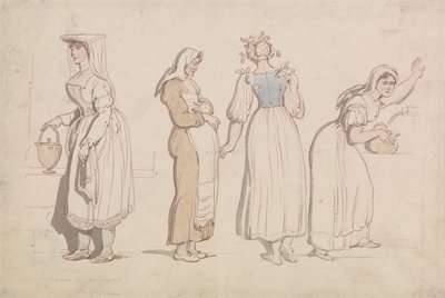 Négy nő egy római kútnál alkotó: Thomas Rowlandson