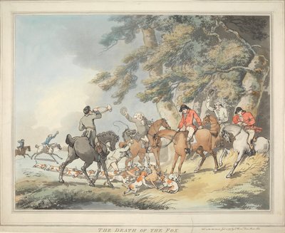 Róka-vadászat [hatrészes sorozat]:   3. A róka halála alkotó: Thomas Rowlandson