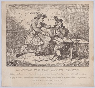 Frontispiece, Revising for the Second Edition Picturesque Beauties of Boswell, P..., 1786. június 15. alkotó: Thomas Rowlandson