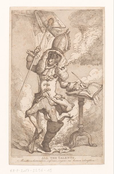 Frontispiece voor „All the Talents” van „Polypus” (E. S. Barrett), 1807 Minden tehetség (cím a tárgyon) alkotó: Thomas Rowlandson