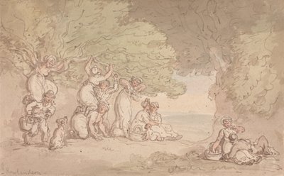 Gyümölcs- és diószedés alkotó: Thomas Rowlandson