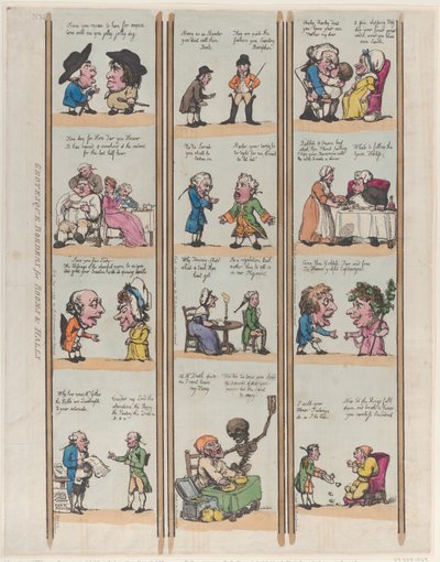 Groteszk Borders for Rooms & Halls, 15. tábla, 1799., 1799. alkotó: Thomas Rowlandson