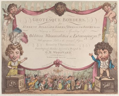 Groteszk határok képernyőkhöz, biliárdszobákhoz, öltözőkhöz stb., 1799-1800., 1799-1800. alkotó: Thomas Rowlandson