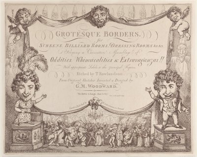 Groteszk határok képernyőkhöz, biliárdszobákhoz, öltözőkhöz stb., 1799-1800., 1799-1800. alkotó: Thomas Rowlandson