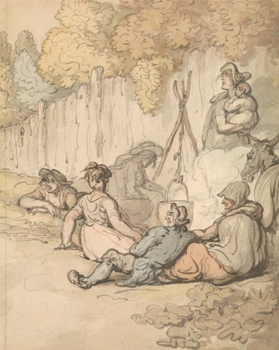 Cigányok tűzön főznek alkotó: Thomas Rowlandson