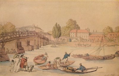 Hampton Bridge, 1800 alkotó: Thomas Rowlandson