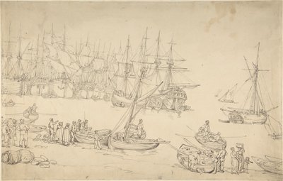 Kikötői jelenet alkotó: Thomas Rowlandson