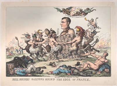 Hell Hounds Rally Round the Idol of France, 1815. április 8., 1815. április 8. alkotó: Thomas Rowlandson