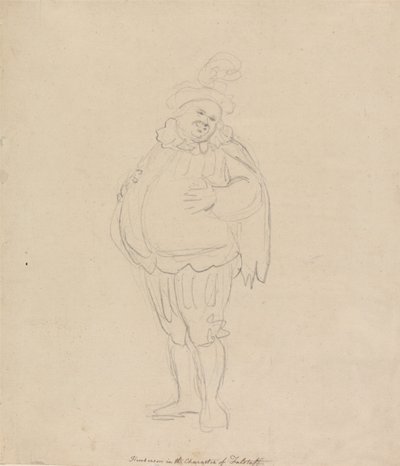Henderson Falstaff szerepében alkotó: Thomas Rowlandson