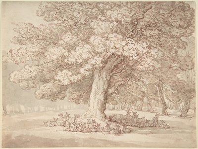 Szarvascsorda egy tölgyfa alatt alkotó: Thomas Rowlandson