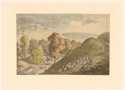 Dombos táj juhokkal alkotó: Thomas Rowlandson