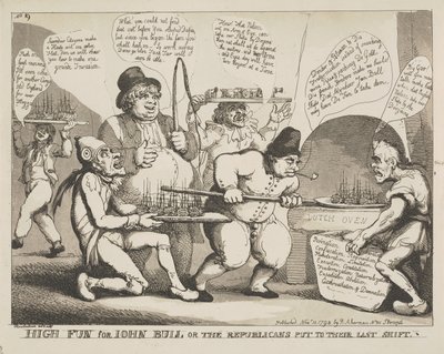 Nagy mulatság John Bull számára, avagy a republikánusok utolsó műszakja alkotó: Thomas Rowlandson