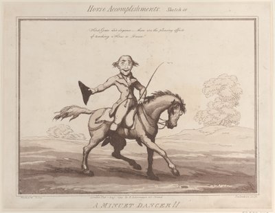 Lóteljesítmények, 10. vázlat: Menüett táncos!!, 1799. augusztus 1., 1799. augusztus 1. alkotó: Thomas Rowlandson
