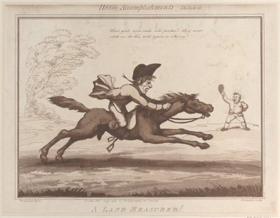 Lóteljesítmények, 11. vázlat: Földmérő !!, 1799. augusztus 1., 1799. augusztus 1. alkotó: Thomas Rowlandson