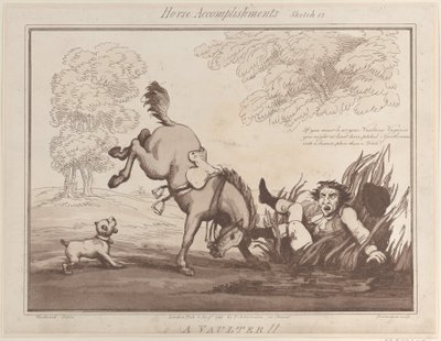Lóteljesítmények, 12. vázlat: A Vaulter !!, 1799. augusztus 1., 1799. augusztus 1. alkotó: Thomas Rowlandson