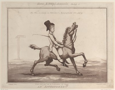 Lóteljesítmények, 1. vázlat: Egy csillagász!!, 1799. augusztus 1., 1799. augusztus 1. alkotó: Thomas Rowlandson
