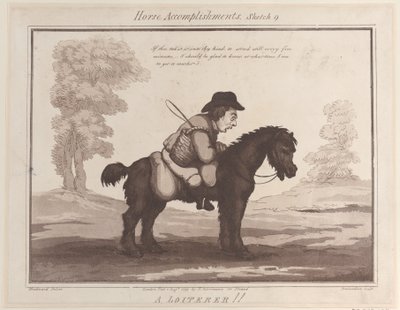 Horse Accomplishments, 9. vázlat: Loiterer !!, 1799. augusztus 1., 1799. augusztus 1. alkotó: Thomas Rowlandson