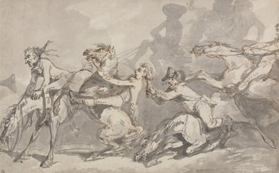 Összeütköző lovasok alkotó: Thomas Rowlandson