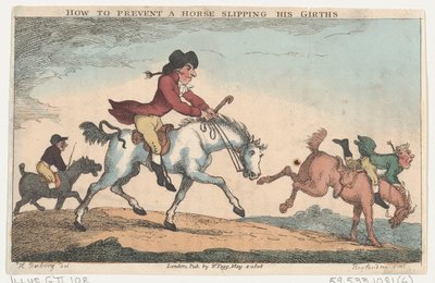 Hogyan lehet megakadályozni, hogy a ló elcsússzon a hevederei, 1808. május 4., 1808. május 4. alkotó: Thomas Rowlandson