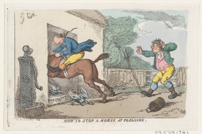 Hogyan állítsunk meg egy lovat örömmel, 1803., 1803. alkotó: Thomas Rowlandson