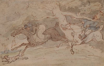 „Hogyan csavard ki a nyakad” (toll, piros tinta és akvarell papíron) alkotó: Thomas Rowlandson