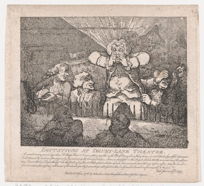 Utánzatok a Drury-Lane Színházban Boswell festői szépségei, Part the Con..., 1786. június 20. alkotó: Thomas Rowlandson