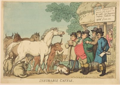 Biztosítható szarvasmarhák alkotó: Thomas Rowlandson