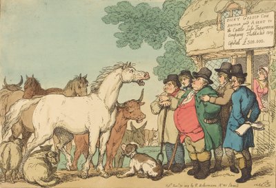 Biztosítható szarvasmarha, 1809-ben megjelent. alkotó: Thomas Rowlandson