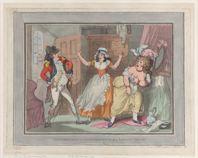Szállóház megszakítása vagy kellemetlensége, [ápri..., [1789. április 1.], újra kiadva 1824. április 1-jén. alkotó: Thomas Rowlandson