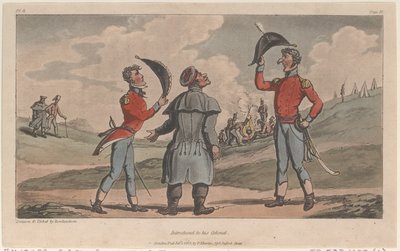 Bemutatták ezredesének, The Military Adventures of Johnny Newcome, 1815., 1815. alkotó: Thomas Rowlandson
